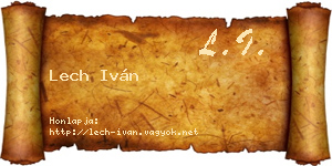 Lech Iván névjegykártya